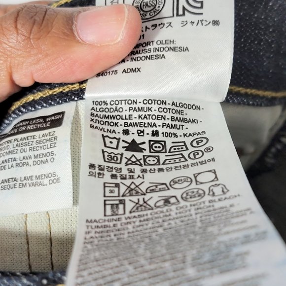 Levi's 501 Straight Leg Six Button Raw Denim Jeans - Picture 6 of 11